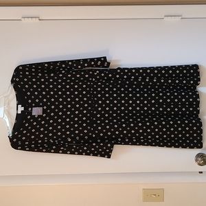 NWT J. Jill black, red, and cream knee length dress